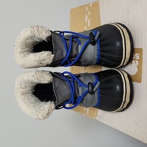 Sorel Kids Boots Black with Blue Trim